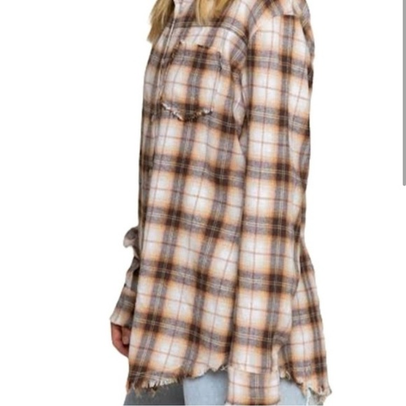 POL Oversized Flannel NWOT Size Medium - Picture 3 of 6